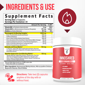 3 Bottles of Inno Shred Focus + 1 FREE Item